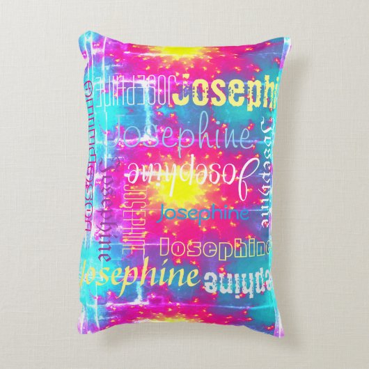 Knuffelkleurige stropdas Dye Boho Fade Personalise Accent Kussen (Achterkant (Verticaal))