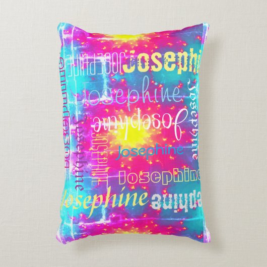 Knuffelkleurige stropdas Dye Boho Fade Personalise Accent Kussen (Voorkant(Verticaal))