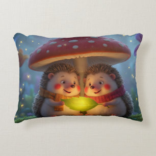 Knuffelkussen met egel en paddestoel accent kussen
