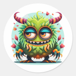 knuffelmonster ronde sticker