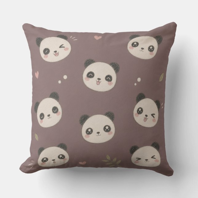 Knuffelpaarse Panda  Kussen (Voorkant)