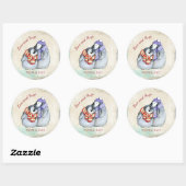 Knuffelpinguïns Kerstmis Custom Ronde Sticker (Vel)