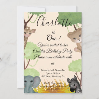 Knuffels 1e verjaardag feest kaart