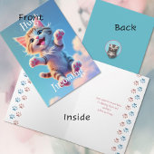 Knuffels Aanstaande Schattig Vliegend Tabby Katje Kaart