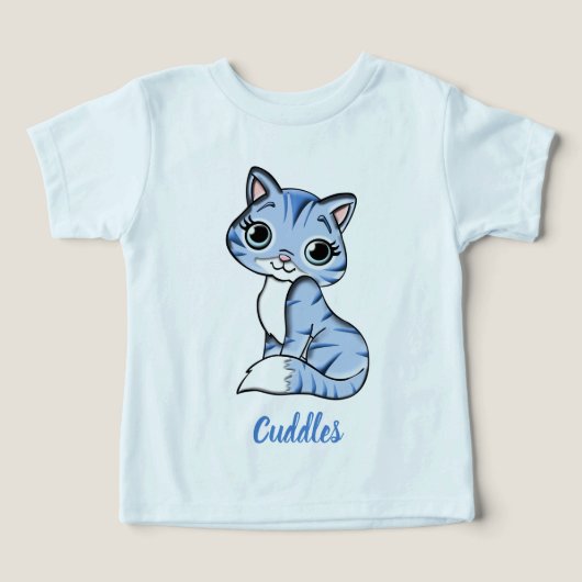 Knuffels blauw kat peuter T-shirt (Design voorkant)