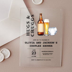 Knuffels & Chuggs Bier Luiers Koppel Baby Borrel Acryl Uitnodigingen
