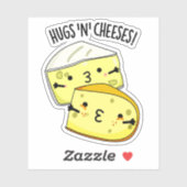 Knuffels en kazen Grappige kaaspruim Sticker (Vel)