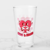 "Knuffels en kusjes" | Schattige & Liefdevol Roze  Glas (Voorkant)