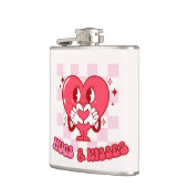 "Knuffels en kusjes" | Schattige & Liefdevol Roze Heupfles (Links)