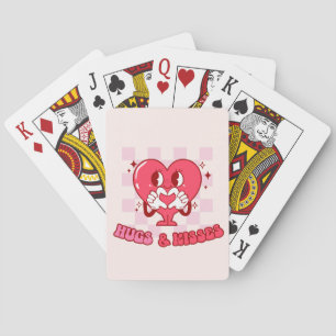 "Knuffels en kusjes" Schattige & Liefdevol Roze Pokerkaarten
