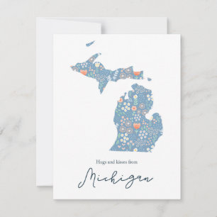 Knuffels en Kusjes uit Michigan Feestdagenkaart