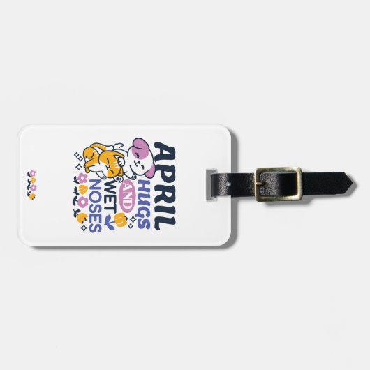 Knuffels en natte neuzen - Schattigee honden- en k Bagagelabel (Voorkant horizontaal)