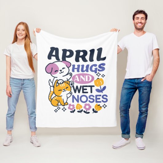 Knuffels en natte neuzen - Schattigee honden- en k Fleece Deken (In situ)