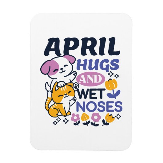 Knuffels en natte neuzen - Schattigee honden- en k Magneet (Verticaal)