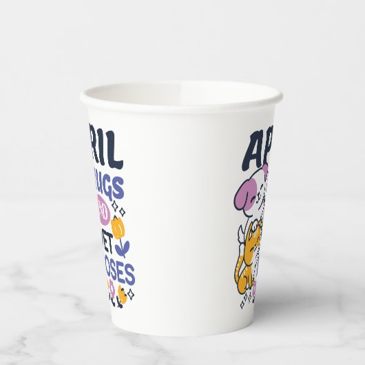 Knuffels en natte neuzen - Schattigee honden- en k Papieren Bekers (Links)