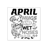 Knuffels en natte neuzen - Schattigee honden- en k Rubberstempel (Afrduk)