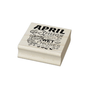 Knuffels en natte neuzen - Schattigee honden- en k Rubberstempel