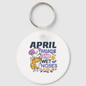 Knuffels en natte neuzen - Schattigee honden- en k Sleutelhanger (Achterkant)