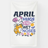 Knuffels en natte neuzen - Schattigee honden- en k Spandoek (Verticaal)