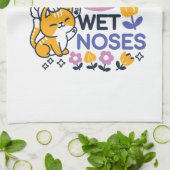 Knuffels en natte neuzen - Schattigee honden- en k Theedoek (Gevouwen)