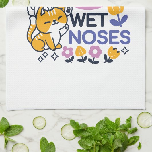 Knuffels en natte neuzen - Schattigee honden- en k Theedoek (Gevouwen)