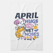 Knuffels en natte neuzen - Schattigee honden- en k Theedoek (Verticaal)