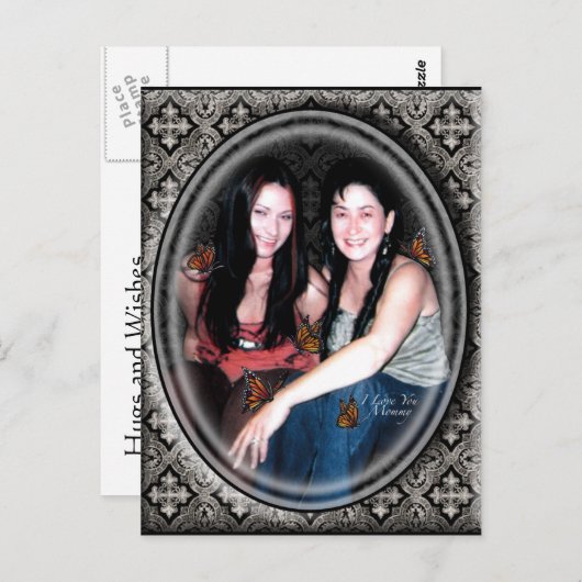 Knuffels en wensen van Butterfly Kisses Briefkaart (Voorkant / Achterkant)