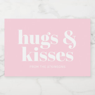 Knuffels & kisses roze wit moderne vet typografie voedselcontainer etiket
