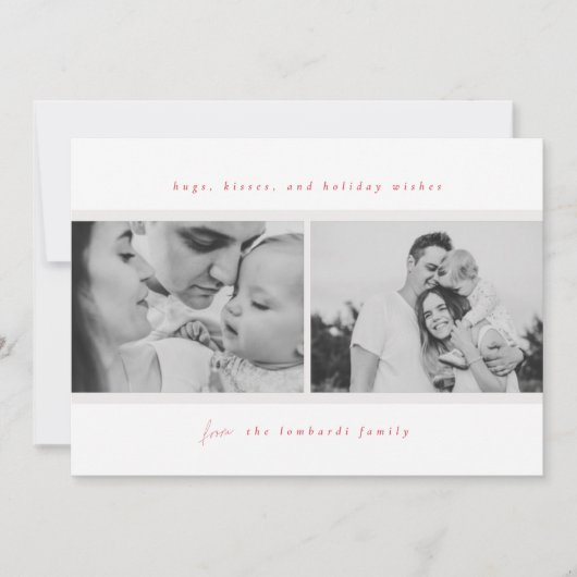 Knuffels, kusjes, vakantiewensen rood aankondiging (Voorkant)