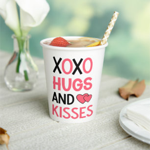 Knuffels Kusjes XOXO Trouwfeest Bruidsfeest Papieren Bekers