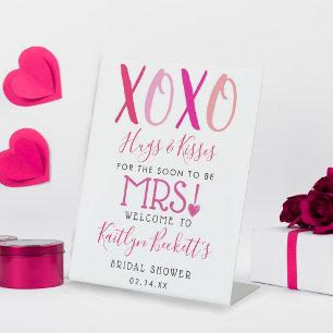 Knuffels & Kusjes (XOXO) Valentijnsdag Bruiloft Fe Reclamebord Met Voetstuk