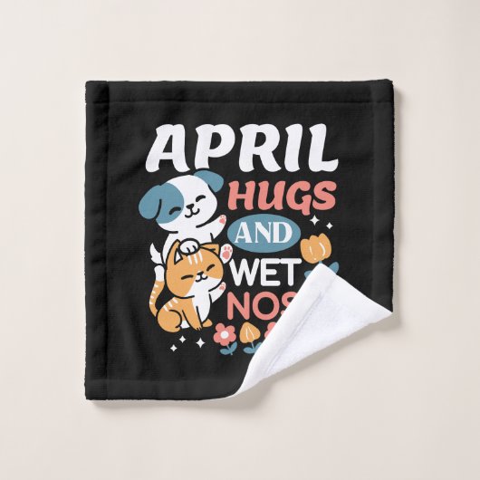 Knuffels, natte neuzen en voorjaarsvibes - speels  bad handdoek (Wasdoekje)