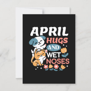 Knuffels, natte neuzen en voorjaarsvibes - speels  briefkaart