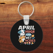 Knuffels, natte neuzen en voorjaarsvibes - speels  sleutelhanger (Achterkant)