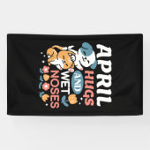 Knuffels, natte neuzen en voorjaarsvibes - speels spandoek (Horizontaal)