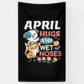 Knuffels, natte neuzen en voorjaarsvibes - speels spandoek (Verticaal)