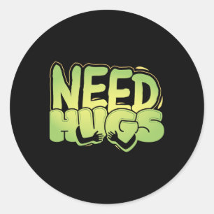 Knuffels Nodig – Schattig Comfortabel Ontwerp Voor Ronde Sticker