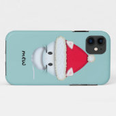 Knuffelwit katje met kerstmuts Case-Mate iPhone case (Achterkant (horizontaal))