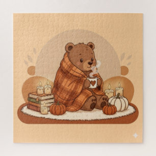 Knuffige Beer en Warme Herfststemming Kunst Legpuzzel