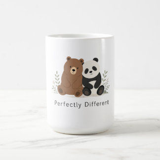 Knuffige Beer & Panda Neurodiversiteit Inclusie T- Koffiemok