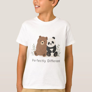 Knuffige Beer & Panda Neurodiversiteit Inclusie T- T-shirt