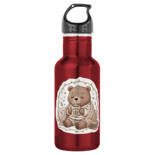Knuffige Gezellige Beer Koffie Hygge Esthetische W Waterfles