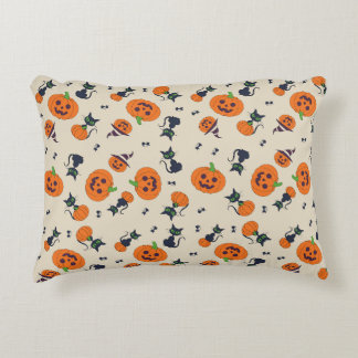 Knuffige Halloween Pompoenen & Zwarte Katten Patro Accent Kussen