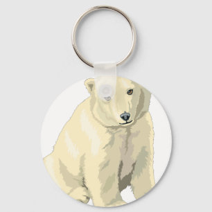 Knuffige ijsbeer sleutelhanger