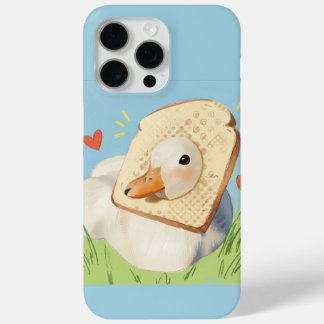 Knuffige Kawaii Eend met Brood Hoofd iPhone 15 Pro Max Hoesje