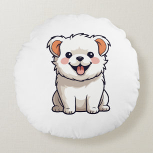 Knuffige Kawaii Hond Vinyl Sticker - Aardige Carto Rond Kussen