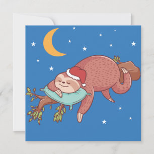 Knuffige Luiaard Vakantiekaart Feestdagenkaart