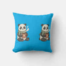 Knuffige Panda Kussen - Illustratie Zoete Knuffel