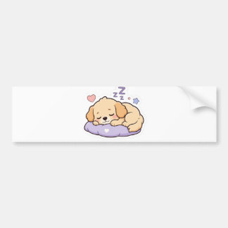 Knuffige Slaande Hond -Kawaii Pastel Puppy Vinyl Bumpersticker