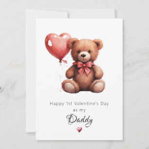 Knuffige Teddybeer Gefeliciteerd met je 1e Valenti Feestdagenkaart